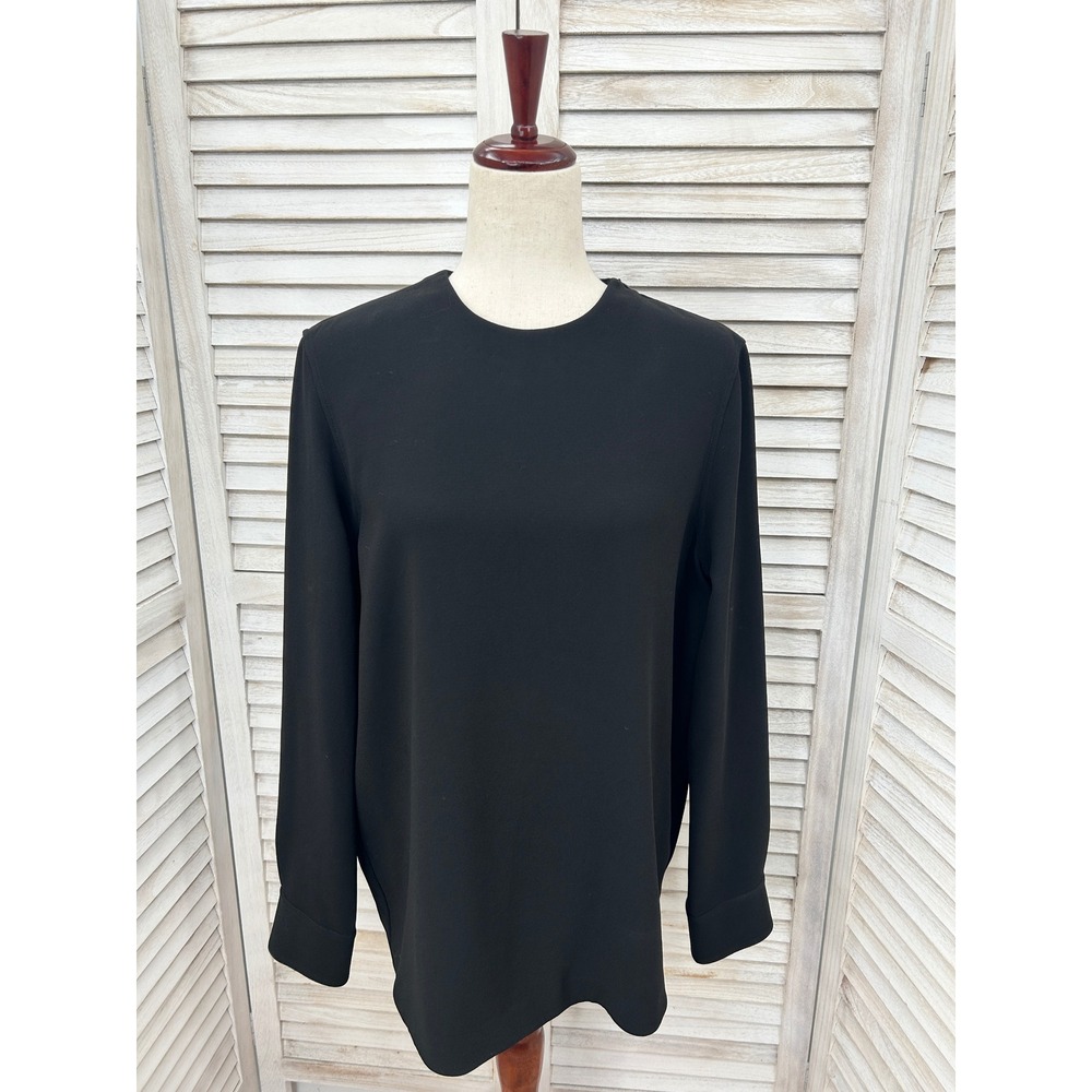 Alexander Wang Tunic Top Size 4 Black Goth Workwear Minimalist Blouse EUC